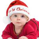 Iioscre My First Christmas Hat Baby Santa Hat, Plush Infant Xmas Holiday Luxury Soft Santa Claus