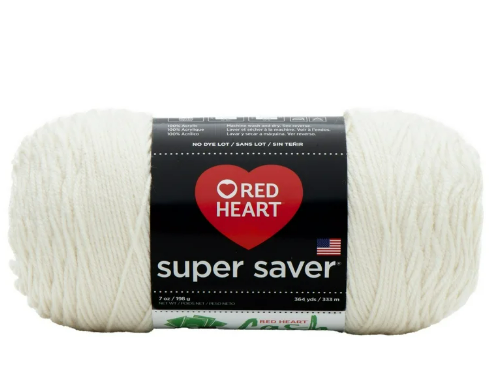 Red Heart Super Saver White Yarn - 3 Pack of 198g/7oz - Acrylic - 4 Medium (Worsted) - 364 Yards - Knitting/Crochet 2 White, 1 Blue