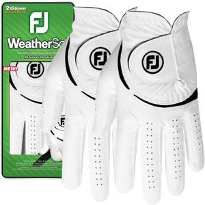 FootJoy Women's WeatherSof 2-Pack Golf Glove, White, Small, Worn on Left Hand FootJoy Women's WeatherSof 2-Pack Golf Glove, White, Small, Worn on Left Hand