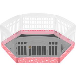 Marsui Dog Playpen Bottom Pad Fits for 36inch W and 24inch H 6 Panels Exercise Pet Dog Mat Puppy Crate Pad Reusable Washable Pet Training Pee Mat Hoop and Loop Design, Playpen Not Included (Pink)