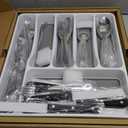 49-Piece Silverware Set with Organizer, Stainless Steel Flatware Utensils Set for 8, Forks and Spoons Silverware Set Cutlery Set with Steak Knives, Dishwasher Safe