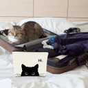 Cute Cat Makeup Bag, Kitty Cosmetic Zipper Travel Toiletry Bag, Black Cat Gifts for Women & Teen Girls (EXP 05/17/29)