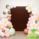 Babenest Wedding Arch Backdrop Cover, 6.6x6.6FT Brown Two-Sided Spandex Cover for Square Metal Arch Stand, Fitted Balloon Arch Cover for Party Ceremony Birthday Baby Shower Anniversary Decoration