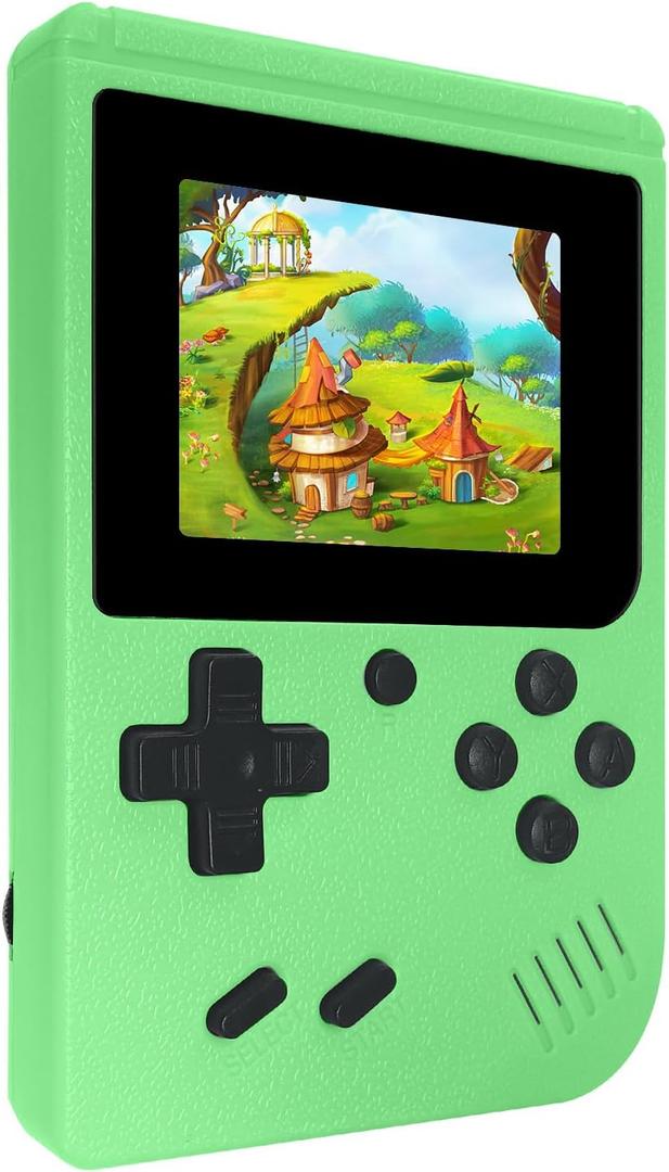 Retro Handheld Games Console, Built-in 400 Video Games,Portable Video Gaming Player with 3.0 Inch IPS Screen and Rechargeable Battery (Green)