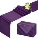 Purple Table Runner 12x108 Inch - 12 Pack Satin Table Runners, Smooth Table Runner for Party Wedding Banquets Birthday