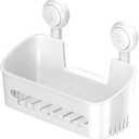 Shower Spice Stand, Bathroom Organizer, Storage Basket, No Drill, Removable Vacuum Suction Cup