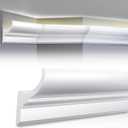 8 Pcs 47.24(Total 31.5 Ft) Ceiling Crown Molding with LED Duct Kit for Seamless Ambient Accent Lighting Waterproof Channel for Easy LED Trim Moulding Strip Installation