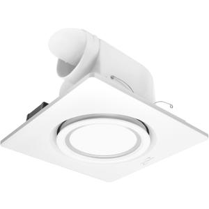 Bathroom Exhaust Fan with Light,11.8 In Panel,6000K 12W Square LED,141 CFM,0.7 Sones 4 Inches Duct 110V,Quiet Ventilation Exhaust Fan for Shower/Restroom/Office/Home (6000K Round LED)