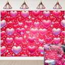Pink Heart Photo Backdrop Early 2000s Backdrops for Photography 6x4FT Romantic Valentines's Day Background Girls Birthday Valentines Party Decorations Banner Shooting Studio Props