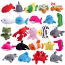 JOYIN 12Pcs Mini Sea Animal Plush Toys, 3” Stuffed Sea Animal Bulk for Kids Birthday Party Favors, Basket Stuff, Pinata Fillers, Goodie Bag Fillers, School Prizes, Valentine's Day Party Supplies