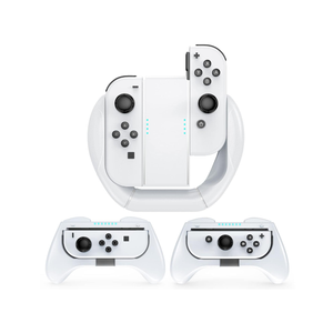 Mooroer Switch Joycon Grips White for Nintendo Switch & OLED, Switch Joy-Con Controller Holders Kit, Family Use Gaming Accessories for Nintendo Switch, [3 Pack]