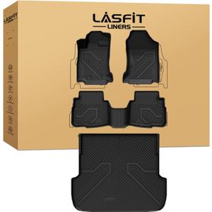 LASFIT Floor Mats & Cargo Mat for Subaru Outback 2020-2025, All Weather TPE Custom Fit Easy Clean Floor Liners for Subaru Outback 2020-2025 Accessories Full Set Car Mats, Black