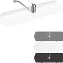 Faucet Guard - 90 Foldable Draining Mat for Kitchen Sink with 2 Drain Ports, White, 17.7"*5.66"