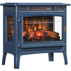 duraflame Freestanding Electric Fireplace Stove Heater with 3D Flame Effect for 1,000 Sq. Ft. Room, Navy