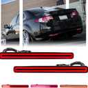 Upgraded 2 PCS [Sequential Dynamic Switchback] Led Rear Bumper Reflector Light for Acura TSX 2009-2014 (Euro Accord), with [5-Times Strobe Brake Flash Light] Red Lens Tail Fog Light