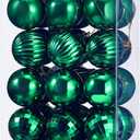 36 Pieces Christmas Ball Ornaments Shatterproof Christmas Decorations Tree Balls for Tree Ornaments Holiday Wedding Party Decoration Hooks 1.57 Inch (Green)