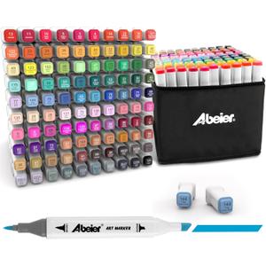100 Colors Alcohol Markers Set, Dual Tips Blender Art Marker for Drawing, Permanent Sketch Markers for adult coloring, Alcohol Based, Adults Coloring and Artist Illustration.(BRUSH TIP)