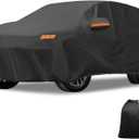 X AUTOHAUX Car Cover Outdoor Waterproof Sun Rain Snow Hail Protection with Left Side Door Zipper 210D-PU for Kia Seltos