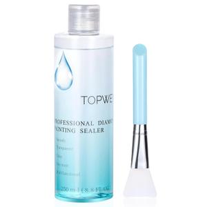 Large Diamond Painting Sealer, Topwey 250ML Diamond Art Glue with Silicone Applicator Helps Retain Your Diamond Permanent Hold & Shine Effect for Diamond Art Coasters, Puzzles ( 8.8 Fl Oz ) (250ML x 1)