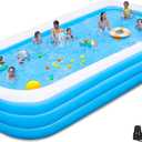 Large Inflatable Pool for Adults, 165'' x 76'' x 22'' Big Inflatable Swimming Pool for Family, Oversized 0.6MM Thickened Blow Up Pool for Backyard, Garden and Outdoor Fun