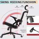 Ergonomic Office Chair - 350LB Comfy Desk Chairs with Adjustable Headrest and Lumbar Back Support, Mesh Computer Chairs with Wheels and Arms for Home Office, Study