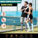 Genovega 3 Packs Wide Calf Compression Socks for Women Men Knee Hight S/M-4XL for Gifts (XXL)