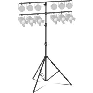 Tall DJ Lights Stand with 2 T Bar, Heavy Duty DJ Stand for 8 Lights, Portable Par Can Stage Light Stand Adjustable Height 81-144 Inch, 12 ft
