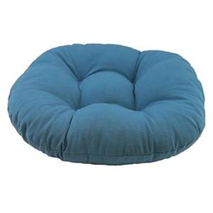 Blazing Needles Solid Twill Round Footstool Cushion, 18", Natural