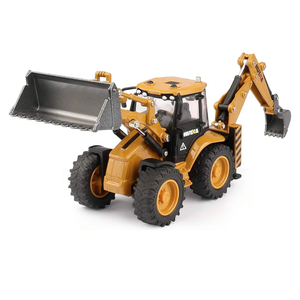 duturpo 1/50 Scale Metal Diecast Backhoe Loader Toy, Metal Play Construction Vehicles Trucks Toy for Boys