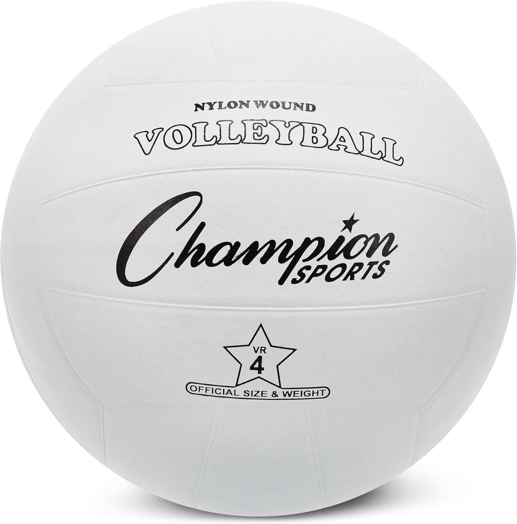 Champion Sports Rubber Volleyball, Official Size, for Indoor and Outdoor Use - Durable, Regulation Volleyballs for Beginners, Competitive, Recreational Play 