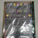 Last Day of School Chalk Board,10 x 12‘’ Double Sided Back to School Sign, Reusable Wooden 1st Day School Chalkboard of Preschool/Kindergarten/First Grade Photo Props for Kids (Bunting Style)