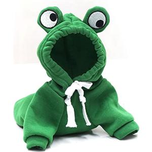 Warm Dog Winter Clothes Cute Fruit Dog Coat Hoodies Fleece Pet Dogs Costume Jacket for French Bulldog Chihuahua Ropa para Perro(Green, S)