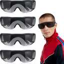 Konohan 4 Pairs UV Resistant Safety Glasses Protective Tanning Goggles Eyewear Red Light Therapy Black Glasses Comprehensive Protection for Your Eyes