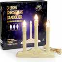 Holiday Joy - 3 Light Candle Candoliers Extra Bulbs - Great Electric Window Candle Lamp and Christmas Decorations (3 Lights)