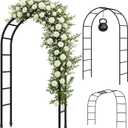 Thickened Tube Garden Arch,7.3ft Heavy-Duty Metal with 16mm Steel Tubes & 0.5mm Thickened Wall, Durable Outdoor Trellis for Climbing Plants,Roses,Garden Party,Ceremony & Decorations (Black)