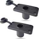 EDSRDPLT #2001 Flush Mounting Bracket with Rain Cap & Bottom Seal, No Exposed Hardware Compatible with Standard Rod Holders