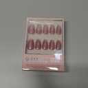 Glamnetic Press On Nails - Terra | Short Almond Dark Brown Nails with Glossy French Tips in a Matte Finish | 15 Sizes - 30 Nail Kit with Glue
