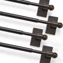 Deconovo Magnetic Curtain Rods for Appliances & Doors, 4Pack Adjustable 9-16 Inch, NoDrill Stainless Steel Rods, Powerful Magnet, Ideal for French Doors, Laundry & Office (Coco)