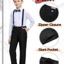 YuanLu Boys Suit Dress Clothes Ring Bearer Outfit Homecoming Dresses Boy Vest and Pants Set for Kids Wedding Tuxedo Suits (Black)