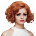 Short Copper Red Wavy Wigs for Women Auburn Curly Natural Synthetic Wig Ginger Middle Part Full Wig for Role Play,Halloween,Daily Use, (5.91 x 3.94 x 1.18 inches)