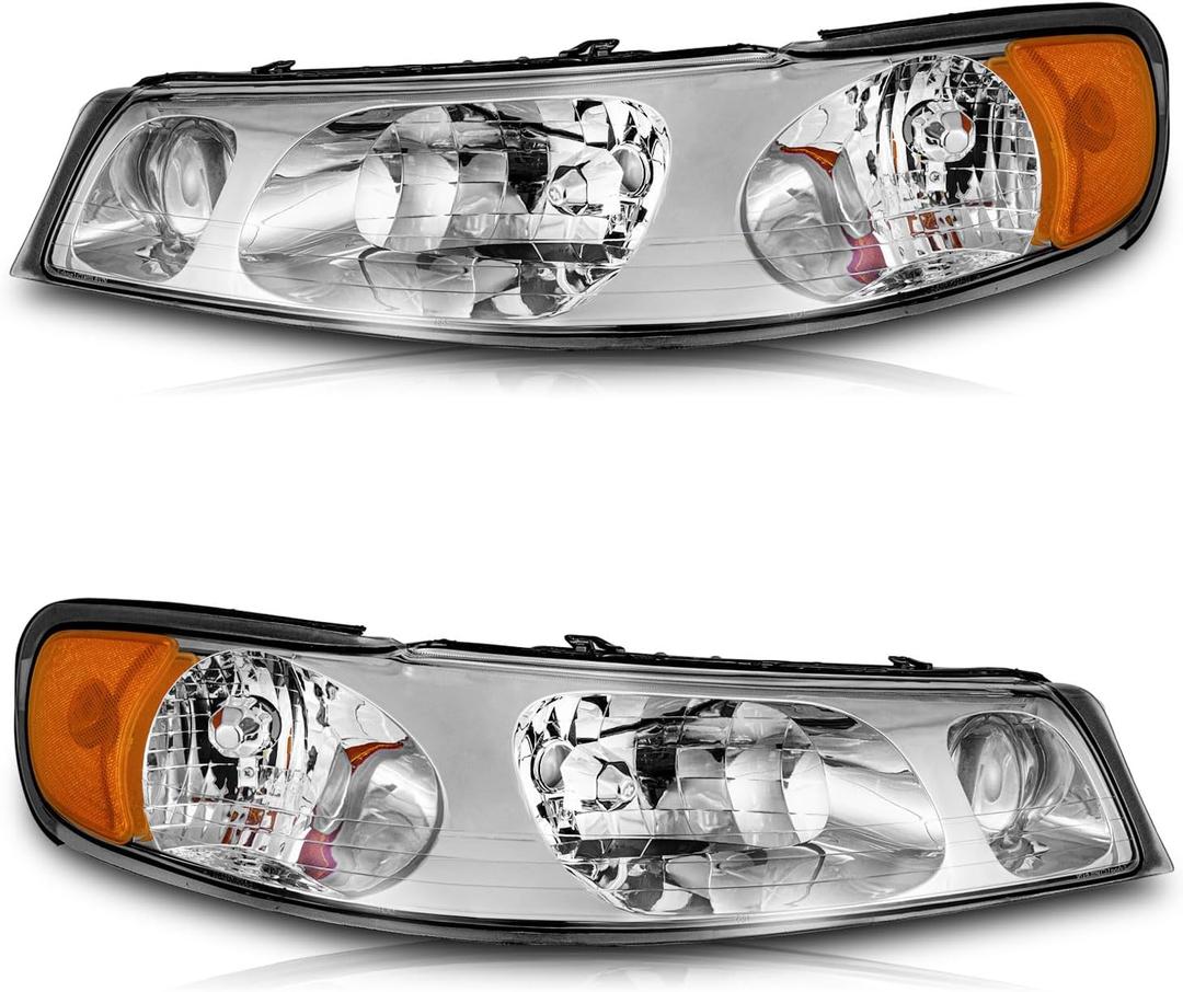 WEELMOTO Headlights for 1998-2002 Lincoln Town Car Sedan 4-Door, Halogen Headlight Assembly Compatiable with 98 1999 2000 2001 02 Town Car Driver&Passenger side