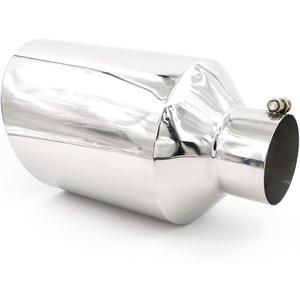 RP Remarkable Power, 4" Inlet 8" Outlet 15" Overall Length Long Stainless Steel Rolled Edge Diesel Exhaust Tip EXT29