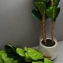 Artificial Fiddle Leaf Fig Tree with White Planter,5ft Tall Fake Tree with Natural Wood Trunk for Home Decor, Faux Ficus Tree Fake Moss for Indoor Office Living Room