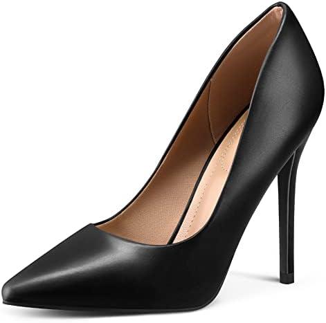 mysoft Women's High Heels Pumps Closed Pointed Toe Stiletto 4IN Heels Dress Wedding Shoes, Size 9.5