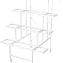 4 Tier White Flower Stand, Metal Flower Cart with Wheels - Multi-Tier Floral Display Stand and Bucket Organizer for Wedding Gardens, Flower Store Displays, and Cut Flowers (Stand ONLY)