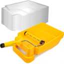VOOMEY 9 Inch Foot-Operated Paint TrayPaint Roller Frame,12 Pcs Paint Tray Liner with 4 Set Paint Roller TraysHouse Painting Supplies