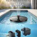 Solar Fountain for Bird Bath, 2026 Upgrade 1.4W Solar Power Water Fountain Pump with 7 Nozzles, Free Standing Floating Powered Fountains for Garden, Pond, Pool, Birdbath (6.3 inch)