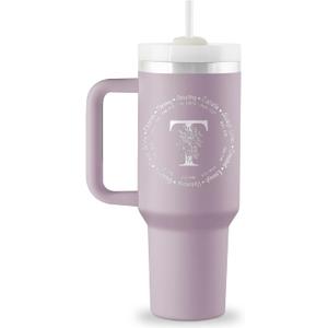 Christian Gifts for Women  Monogrammed 40 oz Engraved Tumbler, Religious and Spiritual Inspirational FaithBased Bible Gift, Initial Cup