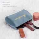 3 x Velvet Makeup Bag, Portable Zipper Make Up Pouch, Cute Small Cosmetic Bag, Flannel Toiletry Bag, Travel Storage Bag Gifts for Women Girls(Blue)