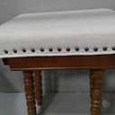 LUE BONA Vintage Vanity Chair with Spindle Solid Rubberwood Legs, 12.4"D x 16.3"W x 18.9"H